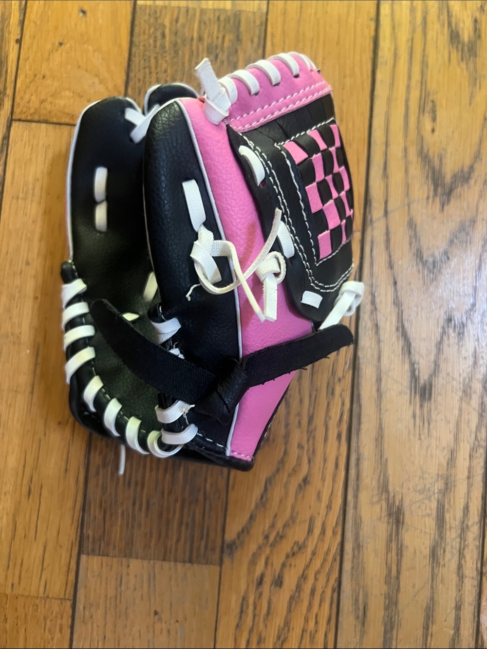Youth Pink and Black Kids Baseball Glove - Unbranded